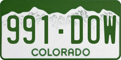 CO license plate 991DOW