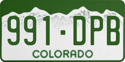 CO license plate 991DPB