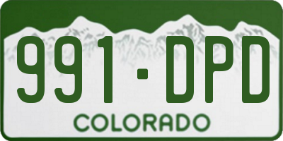 CO license plate 991DPD
