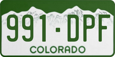 CO license plate 991DPF