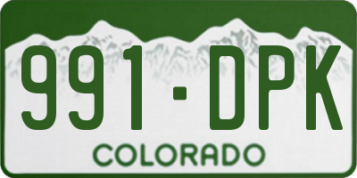 CO license plate 991DPK