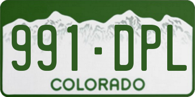 CO license plate 991DPL