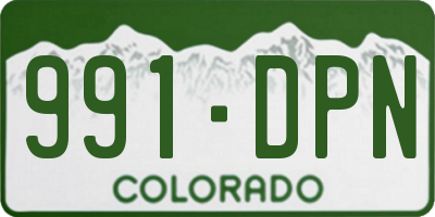CO license plate 991DPN