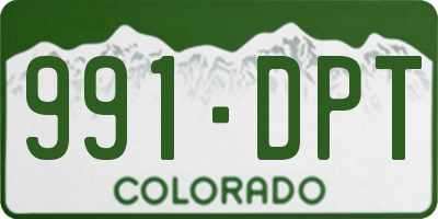 CO license plate 991DPT