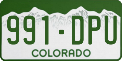 CO license plate 991DPU