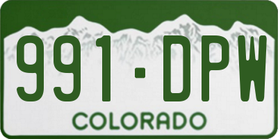CO license plate 991DPW