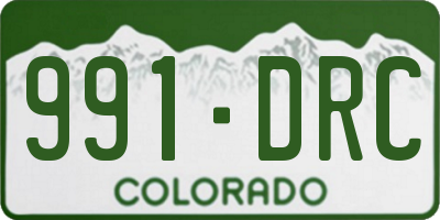 CO license plate 991DRC