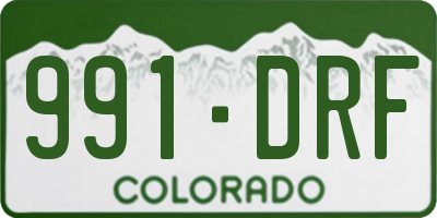 CO license plate 991DRF