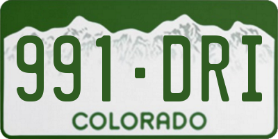 CO license plate 991DRI