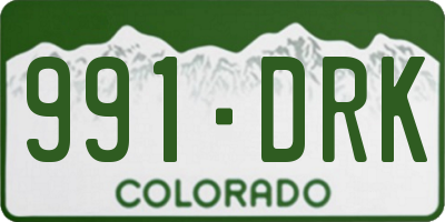 CO license plate 991DRK