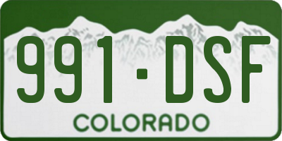 CO license plate 991DSF