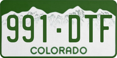 CO license plate 991DTF
