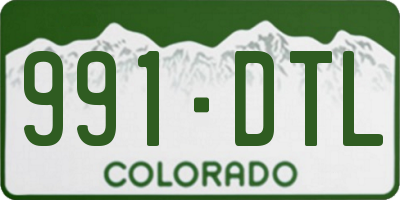 CO license plate 991DTL