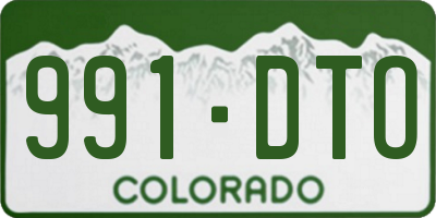 CO license plate 991DTO