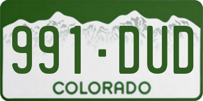 CO license plate 991DUD