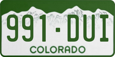 CO license plate 991DUI