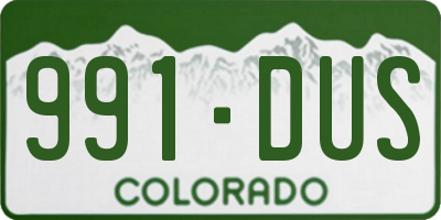CO license plate 991DUS