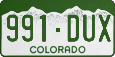 CO license plate 991DUX
