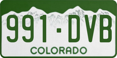 CO license plate 991DVB