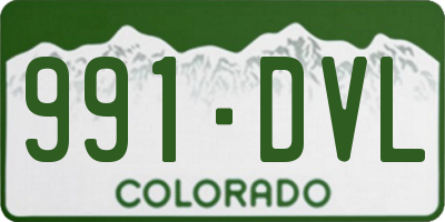 CO license plate 991DVL