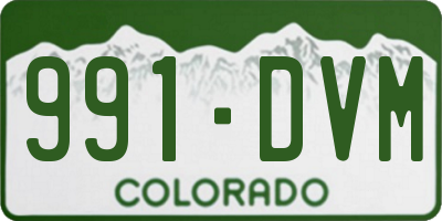 CO license plate 991DVM