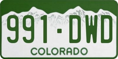 CO license plate 991DWD