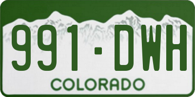 CO license plate 991DWH