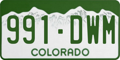 CO license plate 991DWM