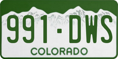 CO license plate 991DWS