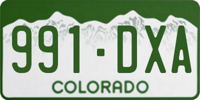 CO license plate 991DXA