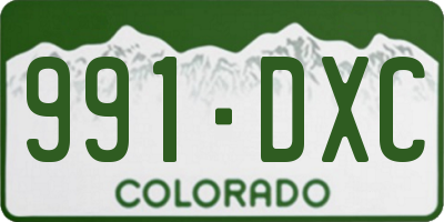 CO license plate 991DXC