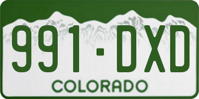CO license plate 991DXD