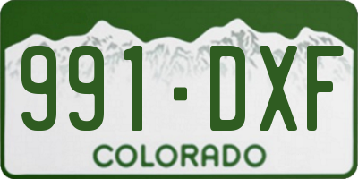 CO license plate 991DXF
