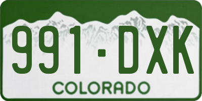 CO license plate 991DXK