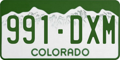 CO license plate 991DXM