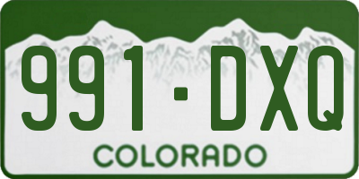 CO license plate 991DXQ
