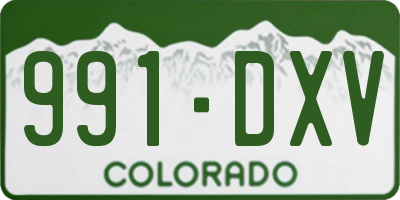 CO license plate 991DXV