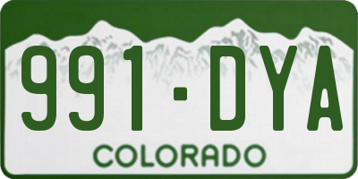 CO license plate 991DYA