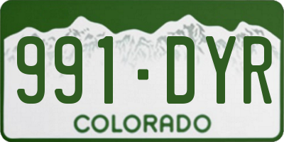 CO license plate 991DYR