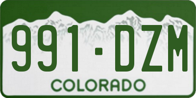 CO license plate 991DZM
