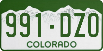 CO license plate 991DZO