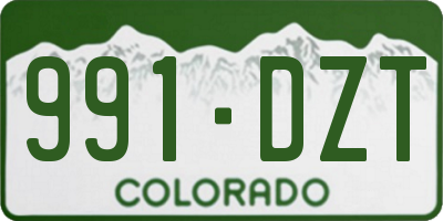 CO license plate 991DZT