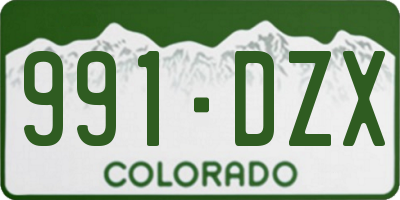 CO license plate 991DZX