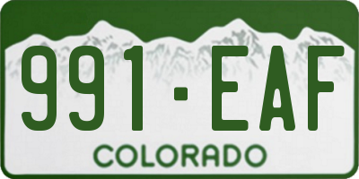 CO license plate 991EAF