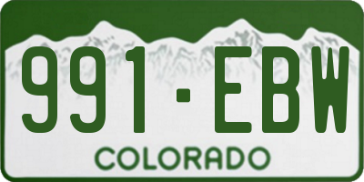 CO license plate 991EBW