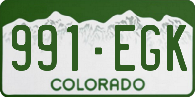 CO license plate 991EGK