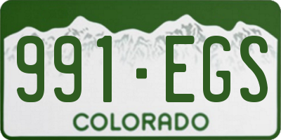 CO license plate 991EGS