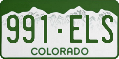 CO license plate 991ELS
