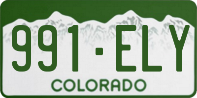 CO license plate 991ELY