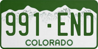 CO license plate 991END